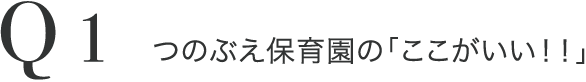 Q1 つのぶえ保育園の「ここがいい！！」